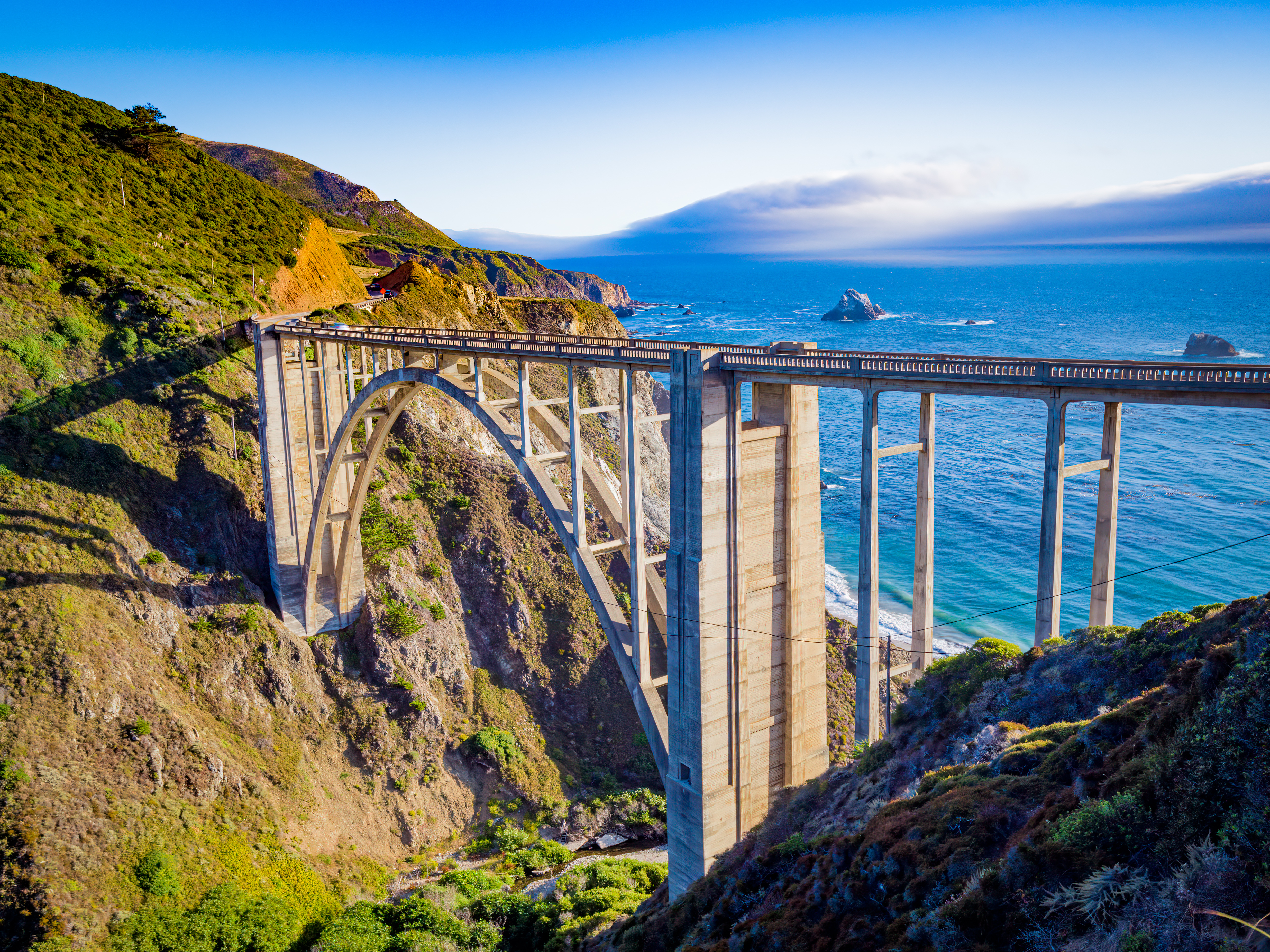 Bixby Creek broen på Big Sur kysten i Californien med storslået udsigt over Stillehavet