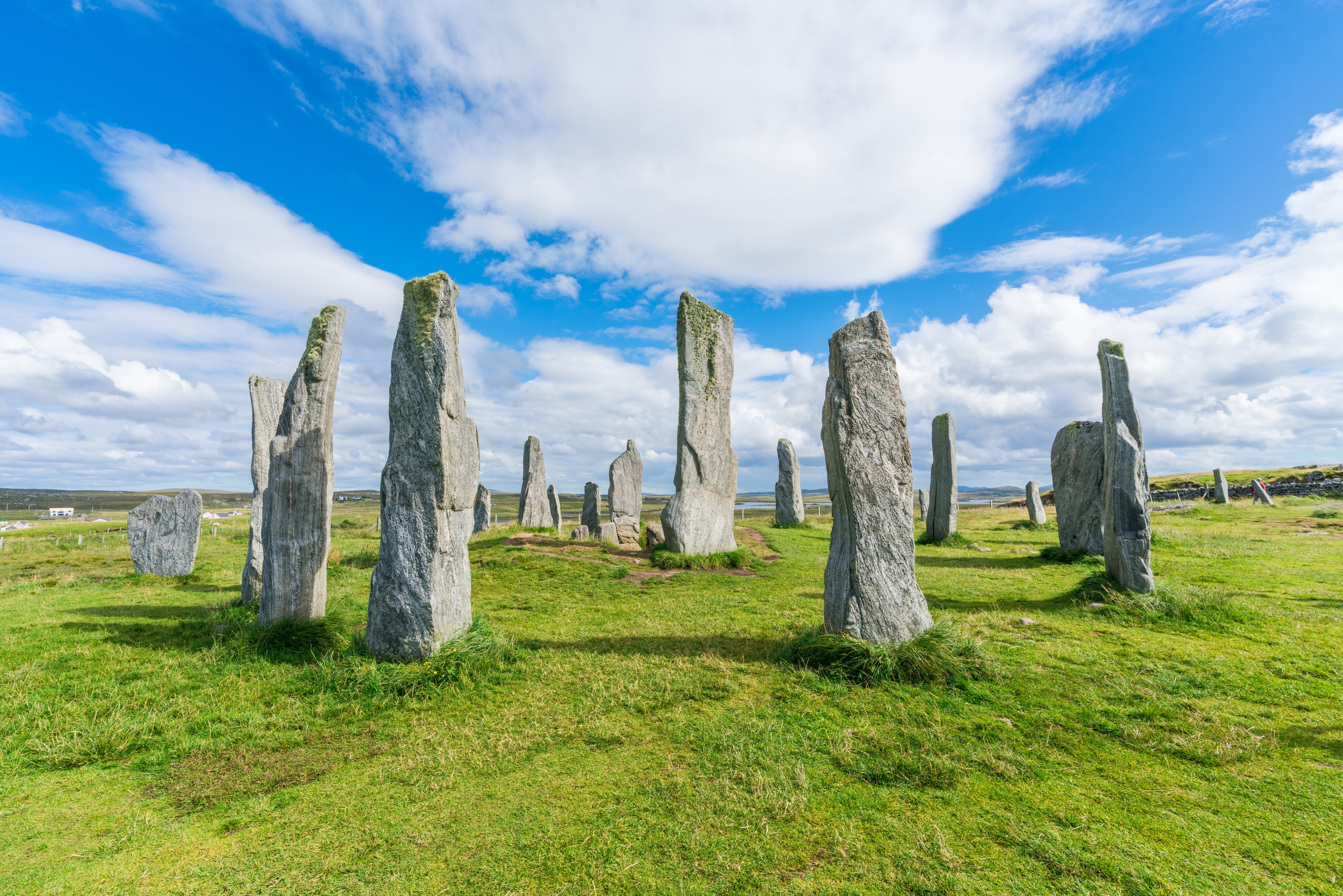 De historiske Callanish stående sten på Isle of Lewis i Skotlands Ydre Hebrider - et fascinerende forhistorisk monument fra stenalderen
