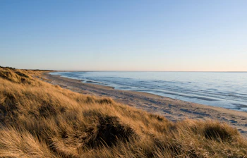 Smukke klitter og sandstrand ved den danske vestkyst i Nordjylland
