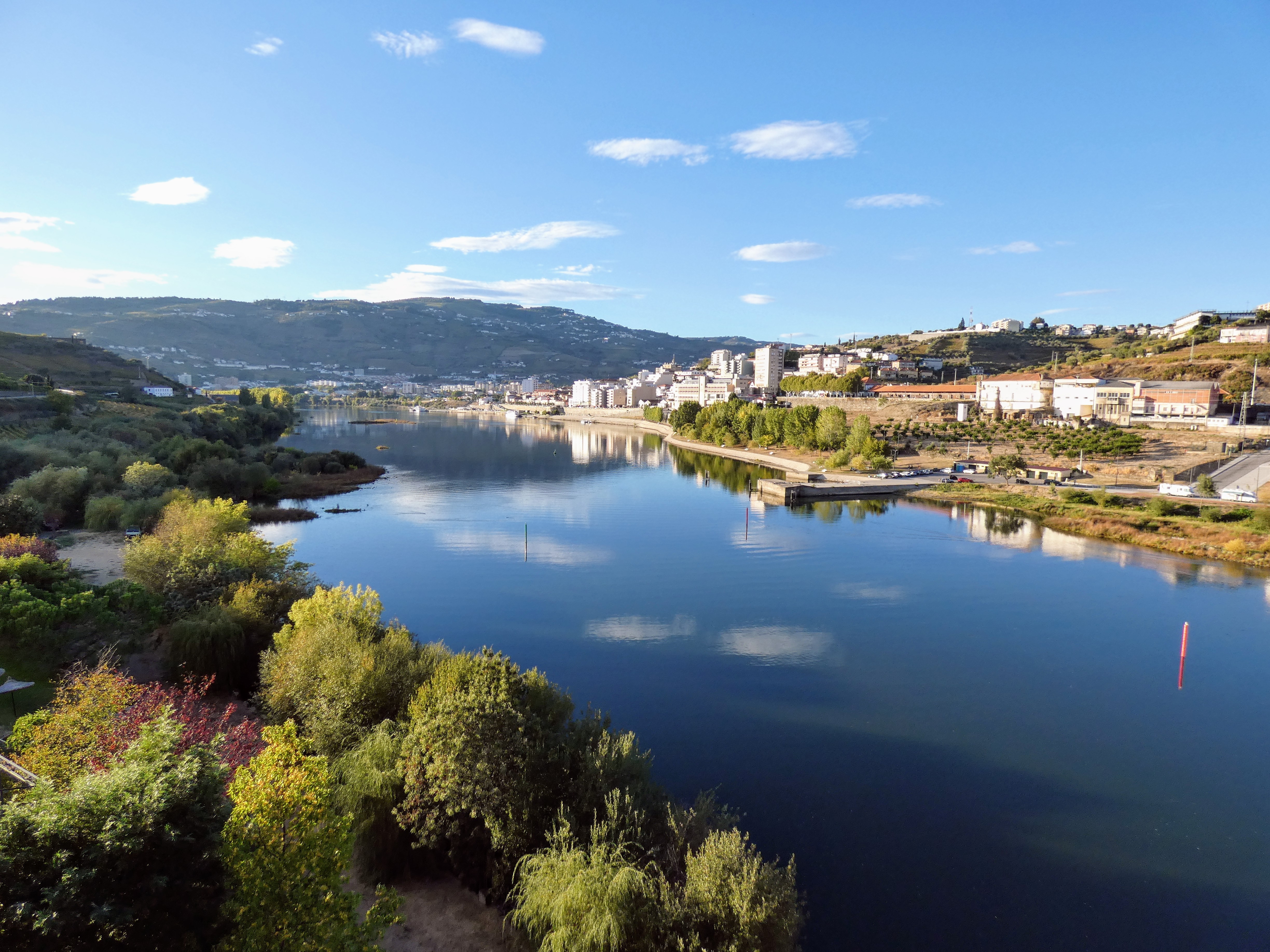 Smuk udsigt over Douro-dalen med terrasser og vingårde i Portugal