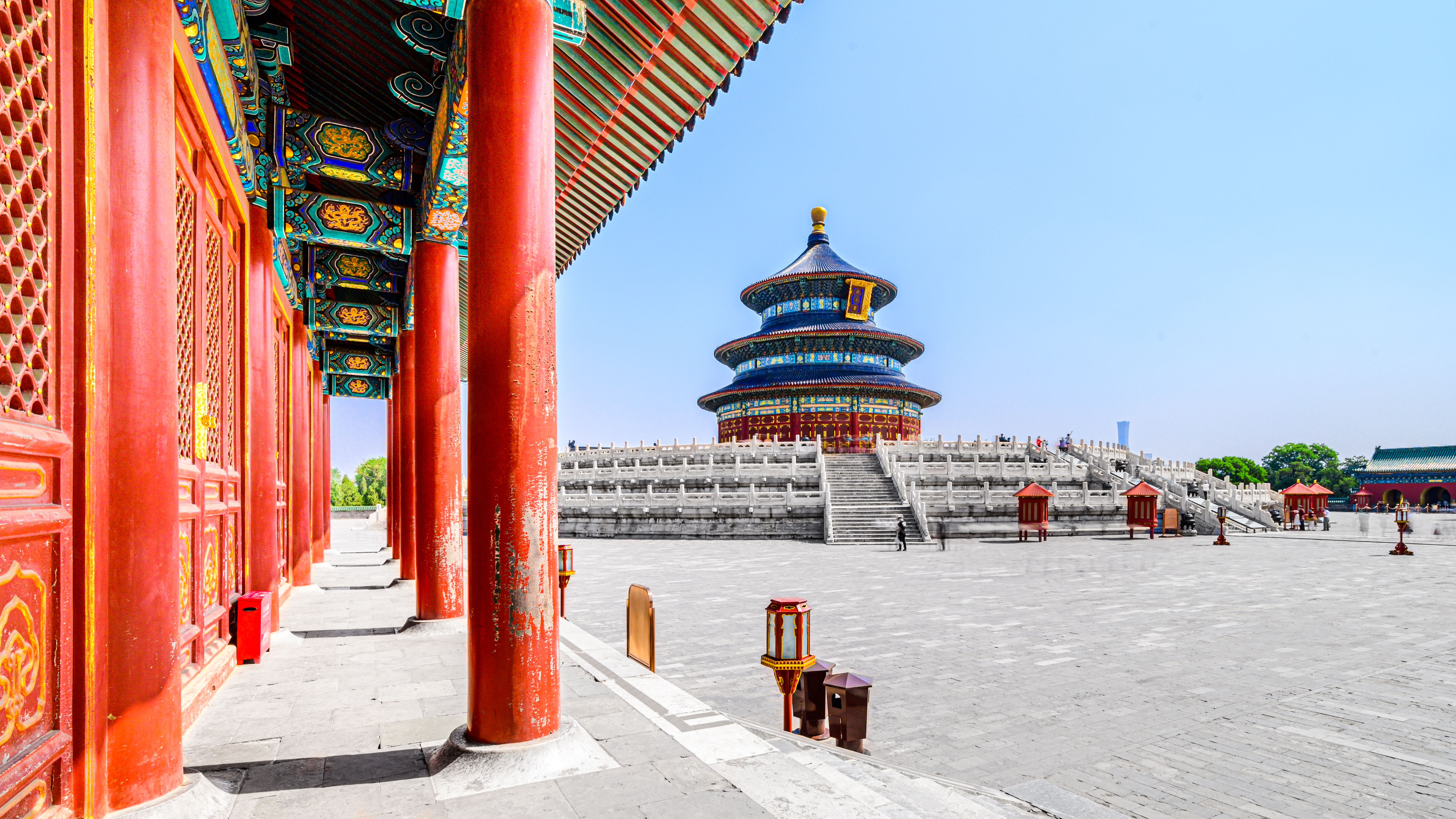 Himlens Tempel i Beijing Kina med traditionel kinesisk arkitektur