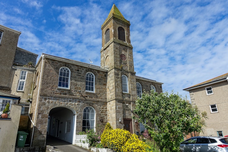 Det historiske klokketårn i Penzance, Cornwall - Berømt arkitektonisk landemærke ved Englands kyst