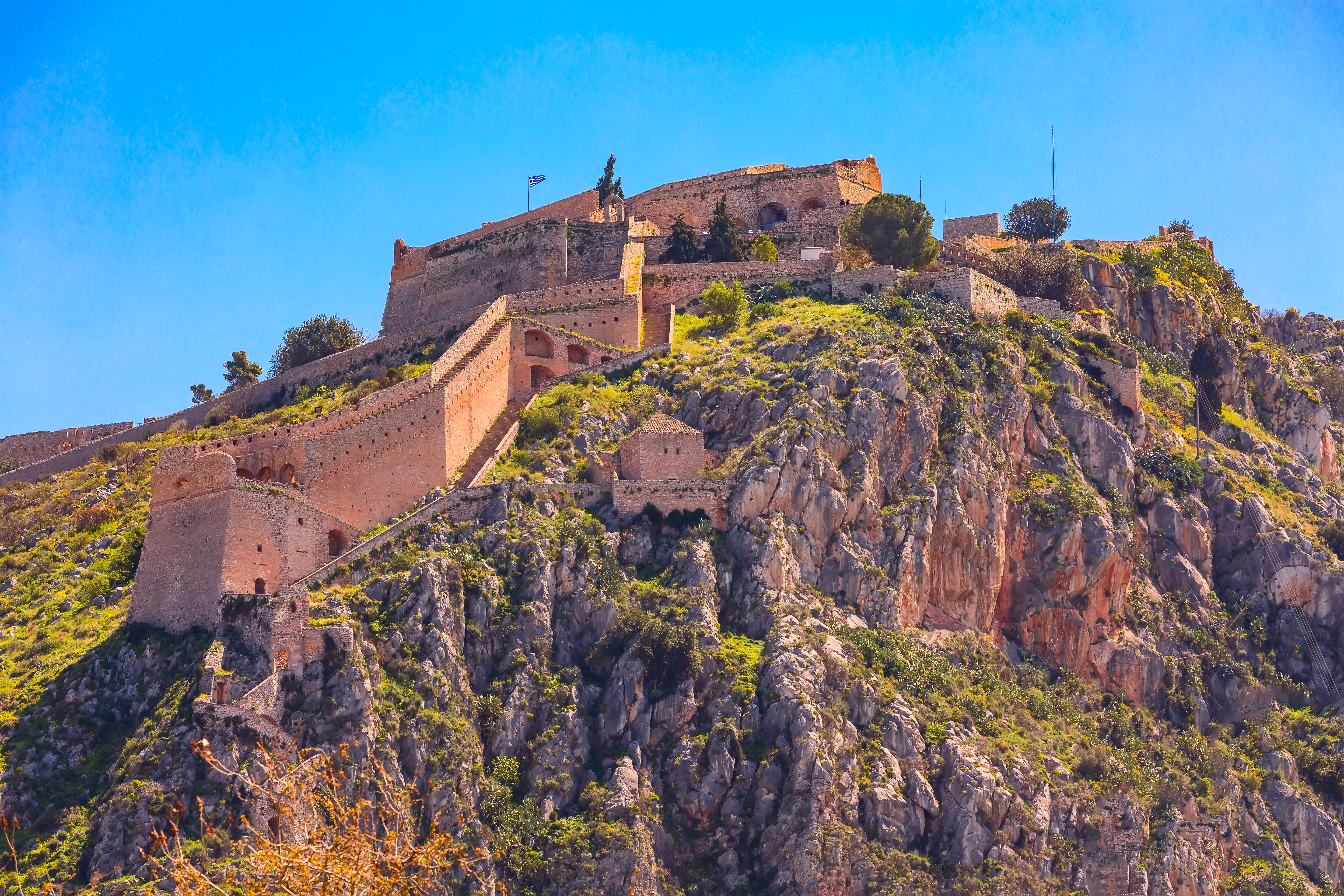 Palamidi-borgen på bakketop i Nafplio, Peloponnes, Grækenland