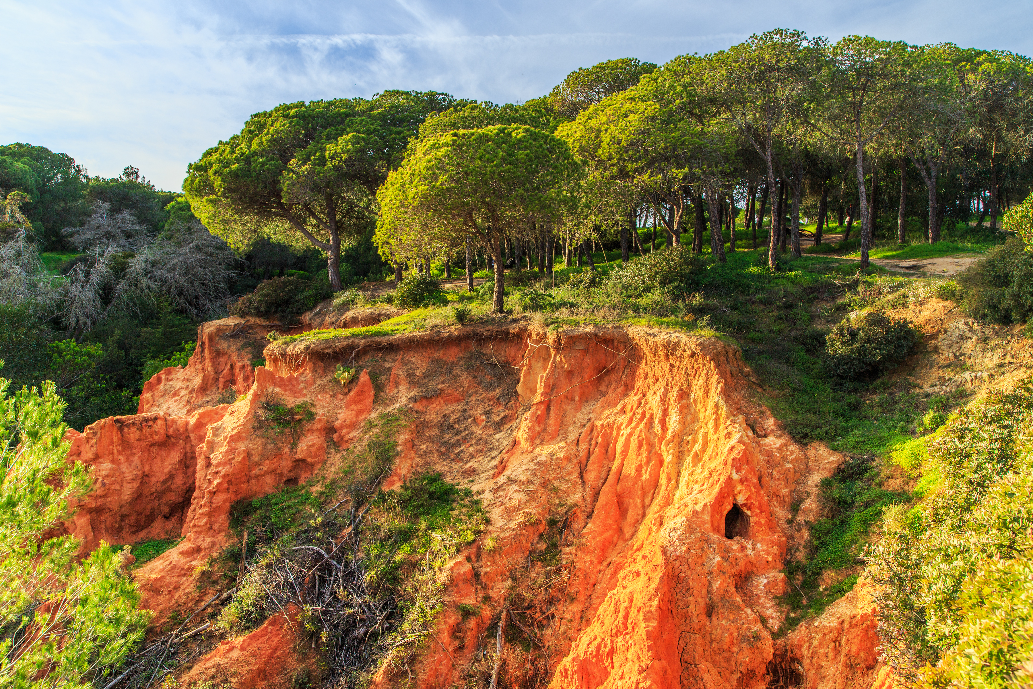 Betagende udsigt over det labyrintiske system af laguner og tidevandskanaler i Ria Formosa naturpark nær Faro i Algarve, et paradis for naturelskere og fuglekiggere