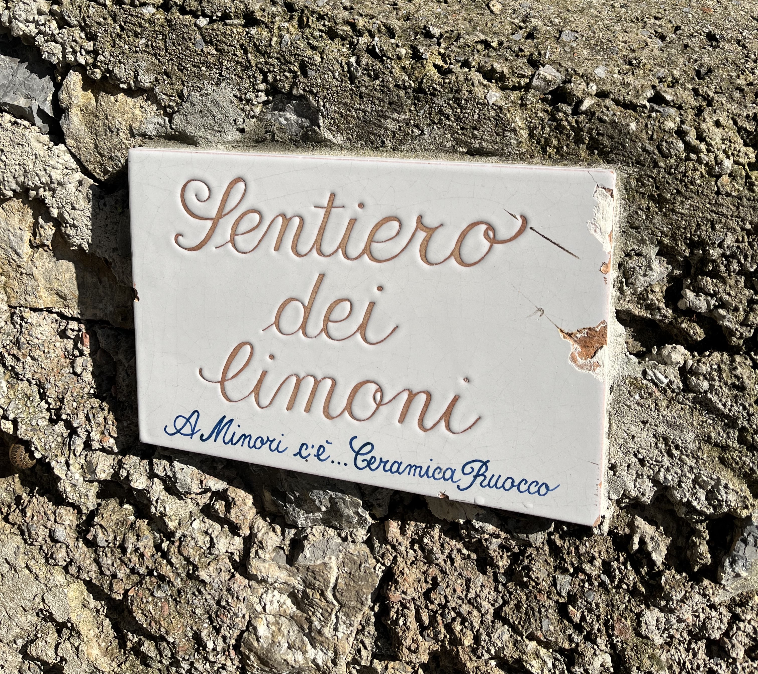 Skilt af Sentiero dei Limoni, aka Citronstien