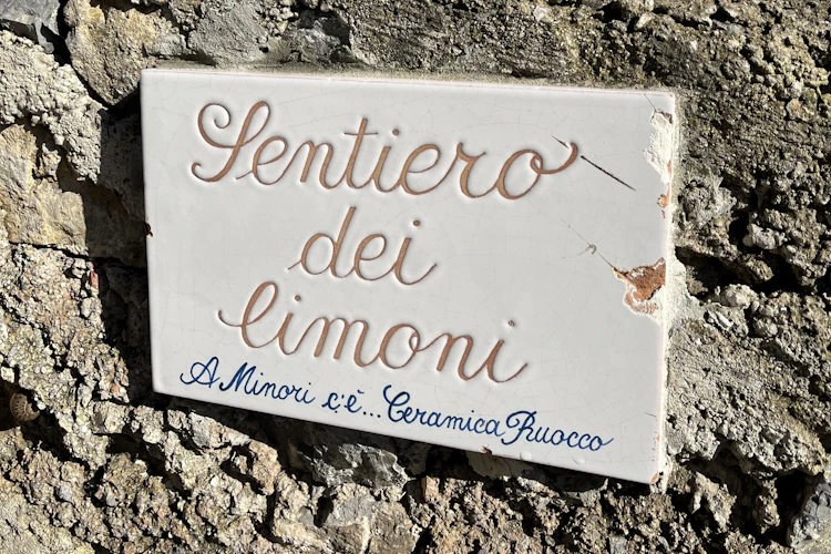 Skilt af Sentiero dei Limoni, aka Citronstien