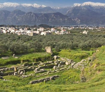Panoramaudsigt over Sparta i Grækenland, hjembyen for Kong Leonidas der ledte de 300 soldater i slaget ved Thermopylae