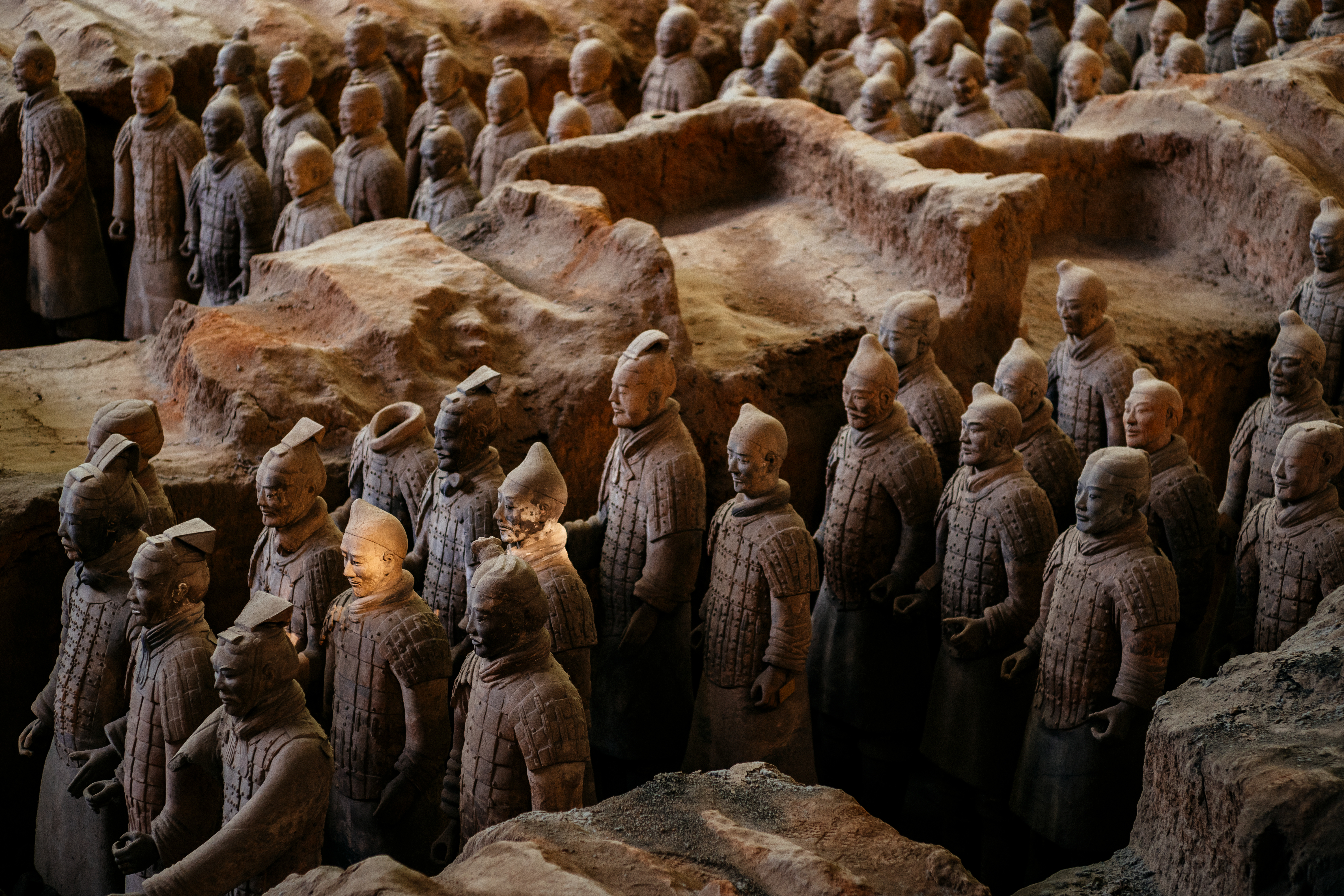 Terrakotta-hæren i Xi'an Kina - antikke krigerstatuer fra Qin-dynastiet