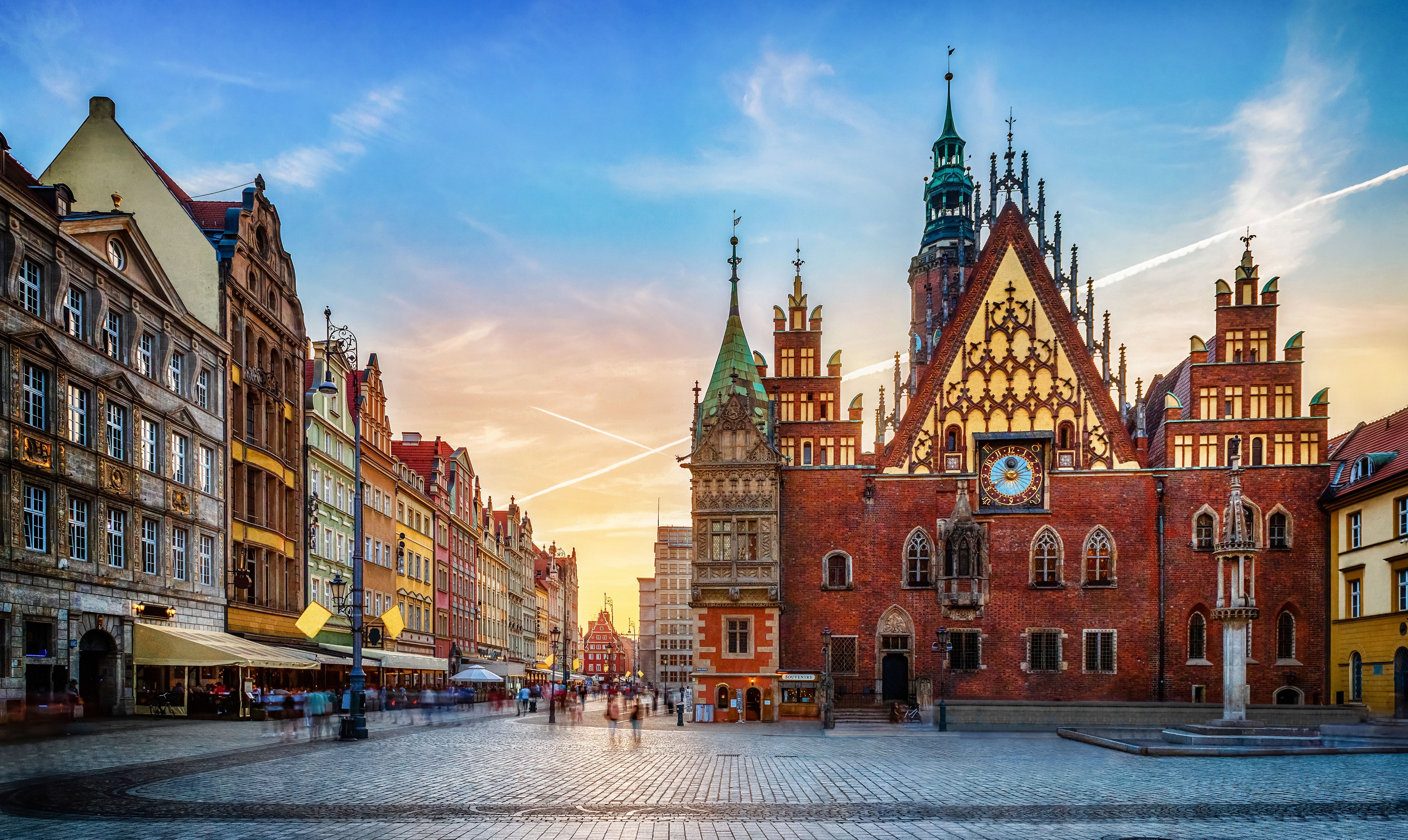 wroclaw-torv-solnedgang-historisk-centrum-polen
